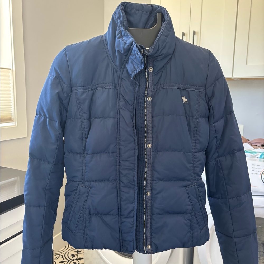 Abercrombie & Fitch Navy Quilted Puffer Jacket